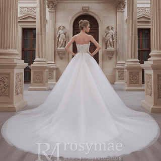 Romantic Strapless Ballgown Wedding Dress Chic and Stunning - Rosymae