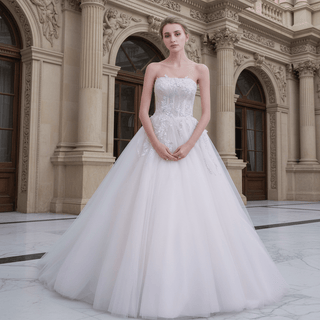 Romantic Strapless Ballgown Wedding Dress Chic and Stunning - Rosymae