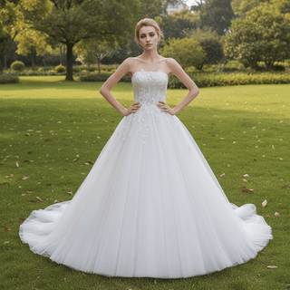 Romantic Strapless Ballgown Wedding Dress Chic and Stunning - Rosymae