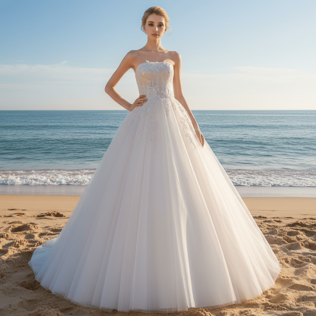 Romantic Strapless Ballgown Wedding Dress Chic and Stunning - Rosymae