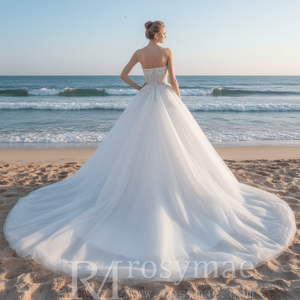 Romantic Strapless Ballgown Wedding Dress Chic and Stunning - Rosymae