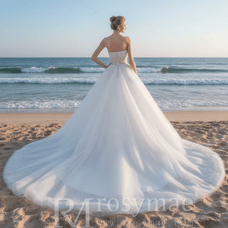 Romantic Strapless Ballgown Wedding Dress Chic and Stunning - Rosymae