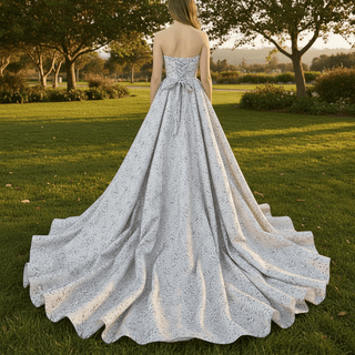 Romantic Strapless Floral Print Wedding Dresses & Gowns with A-line - Rosymae