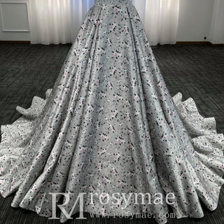 Romantic Strapless Floral Print Wedding Dresses & Gowns with A-line - Rosymae