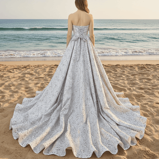 Romantic Strapless Floral Print Wedding Dresses & Gowns with A-line - Rosymae