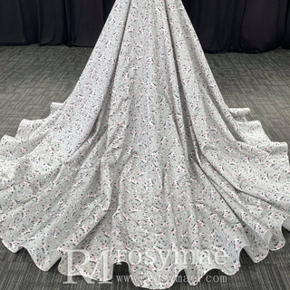 Romantic Strapless Floral Print Wedding Dresses & Gowns with A-line - Rosymae