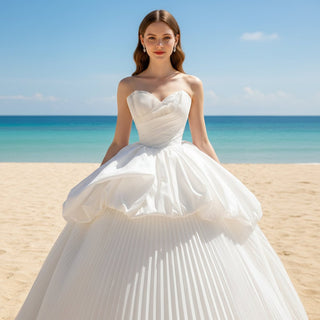Ruffled & Tiered Skirt Ball Gown Style Wedding Dresses - Rosymae