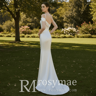 Satin One Shoulder Bridal Gowns Wedding Dresses for A Chic Bride - Rosymae