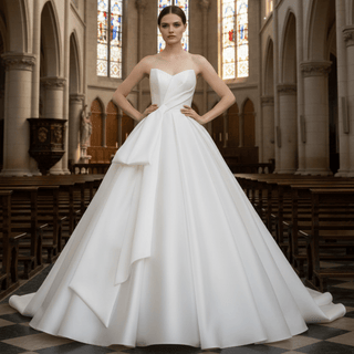 Satin Wedding Dresses & Gowns with Classic Ball Gown - Rosymae