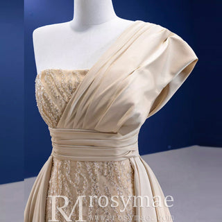 Sequins Glitter Prom Dress Detachable Train Mermaid Evening Gown - Rosymae