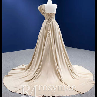 Sequins Glitter Prom Dress Detachable Train Mermaid Evening Gown - Rosymae
