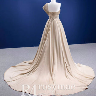 Sequins Glitter Prom Dress Detachable Train Mermaid Evening Gown - Rosymae