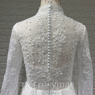 Elegant White Lace Long-Sleeve Mini Dress Short Lace V-neck Wedding Dress White / 0 Elegant White Lace Long-Sleeve Mini Dress Short Lace V-neck Wedding Dress White / 0