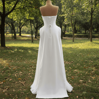 Sheath Wedding Dress Pink Formal Prom Party Gown with Ruffle - Rosymae