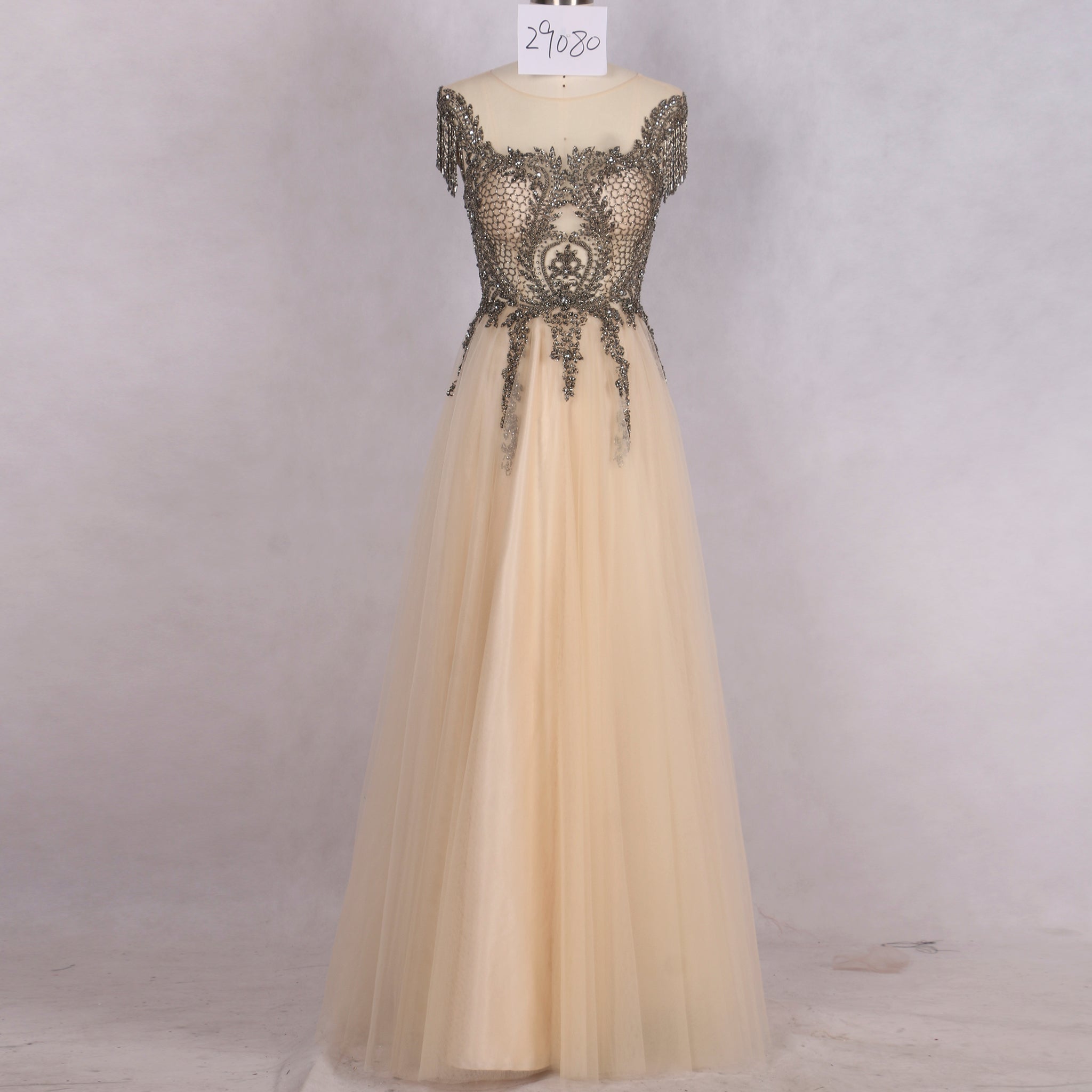 Women A Line Champagne Evening Dress for Wedding Rosymae Women A Line Champagne Evening Dress for Wedding Rosymae