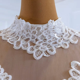 Sheer High O-neck Lace Mermaid Wedding Dress with Long Sleeves - Rosymae