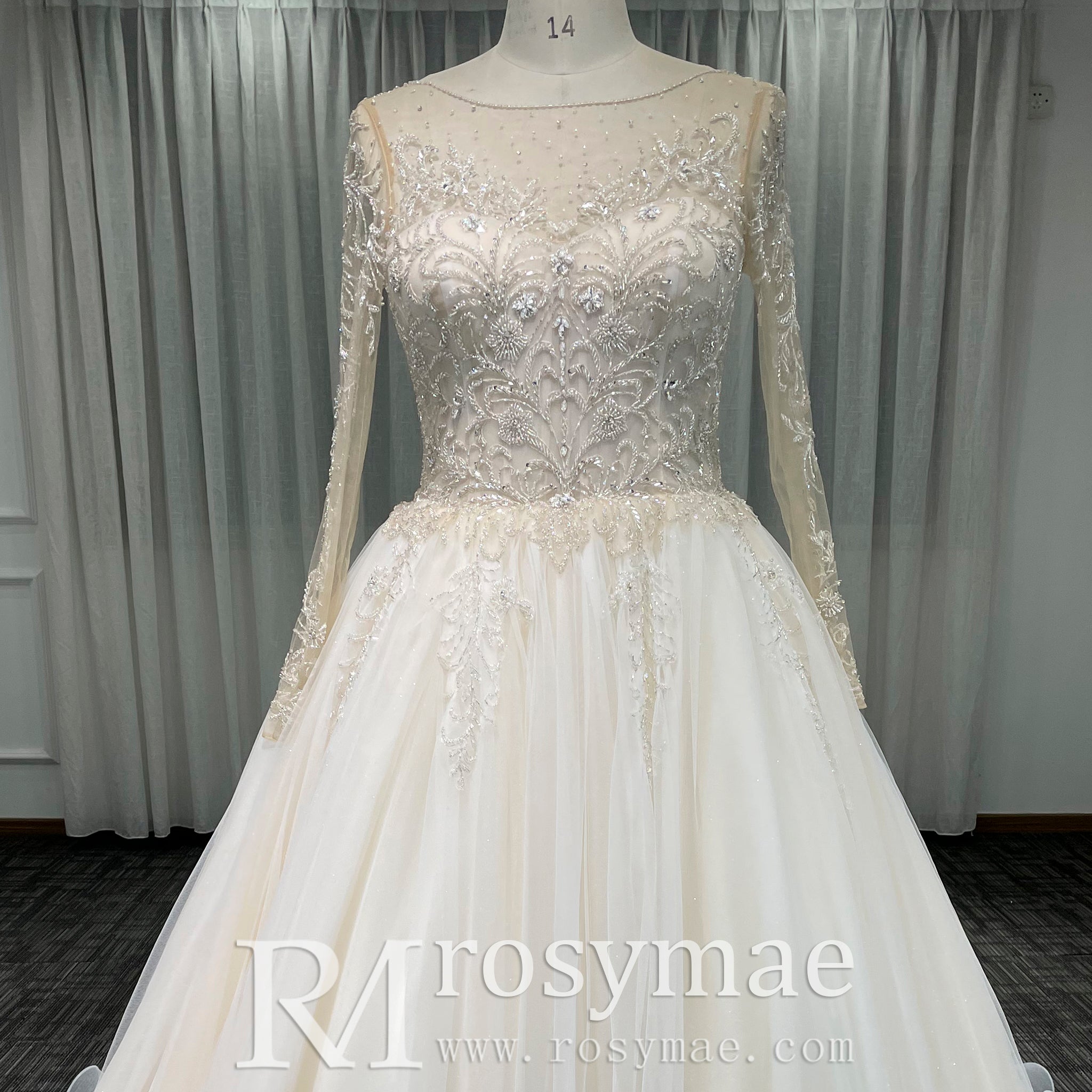Gorgeous A Line Sheer Sleeves Wedding Dresses & Gowns for Elegant Bride White / 10 Gorgeous A Line Sheer Sleeves Wedding Dresses & Gowns for Elegant Bride White / 10