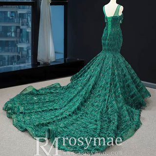 Sheer Sweetheart Mermaid Sequins Prom Dress With Tassel - Rosymae