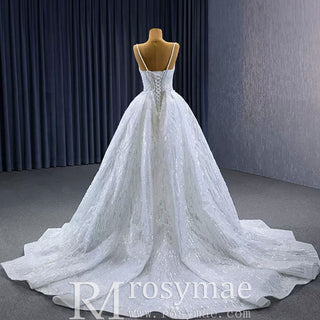 Shimmering Mermaid Wedding Dress with Detachable Train - Rosymae