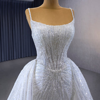 Shimmering Mermaid Wedding Dress with Detachable Train - Rosymae