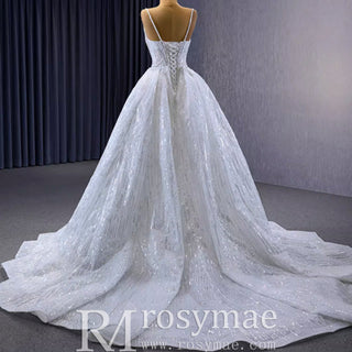 Shimmering Mermaid Wedding Dress with Detachable Train - Rosymae