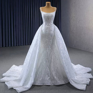 Shimmering Mermaid Wedding Dress with Detachable Train - Rosymae