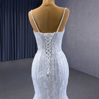 Shimmering Mermaid Wedding Dress with Detachable Train - Rosymae