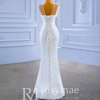 Shiny Beaded Mermaid Wedding Dress with Detachable Skirt - Rosymae
