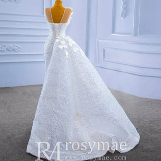 Shiny Beaded Mermaid Wedding Dress with Detachable Skirt - Rosymae
