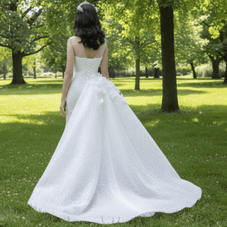 Shiny Beaded Mermaid Wedding Dress with Detachable Skirt - Rosymae