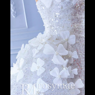 Shiny Beaded Mermaid Wedding Dress with Detachable Skirt - Rosymae