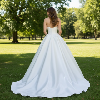 Simple Satin Princess Bridal Gowns Wedding Dress