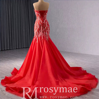 Sleeveless Luxury Sequins Floor Length Evening Party Dress - Rosymae