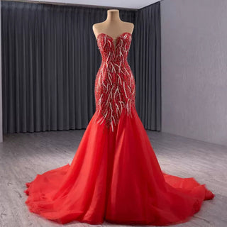 Sleeveless Luxury Sequins Floor Length Evening Party Dress - Rosymae