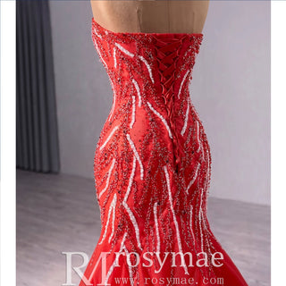 Sleeveless Luxury Sequins Floor Length Evening Party Dress - Rosymae