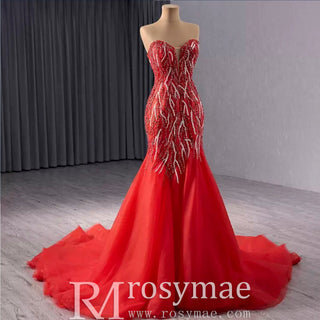 Sleeveless Luxury Sequins Floor Length Evening Party Dress - Rosymae