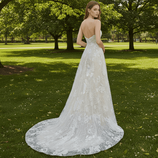 Spaghetti Strap A Line Lace Wedding Dresses Bridal Gowns - Rosymae