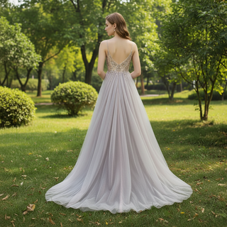 Spaghetti Straps Mother of The Bride Dress With High Slit