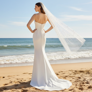 Elegant Simple Spaghetti Straps Mermaid Bridal Wedding Dress