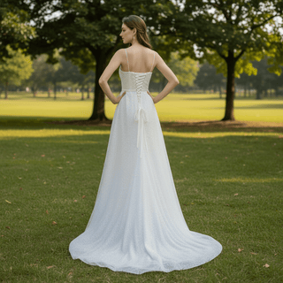 Spaghetti Strap Sweetheart Neckline Column/Sheath Wedding Dress - Rosymae