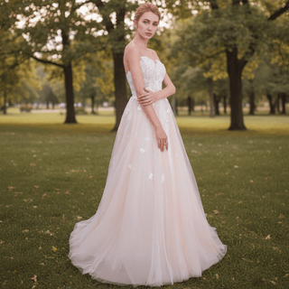 Spaghetti Strap V-neckline A Line Wedding Dress With Beading - Rosymae
