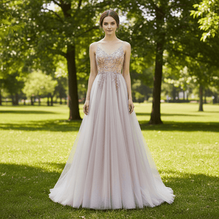 Spaghetti Straps Mother of The Bride Dress With High Slit - Rosymae