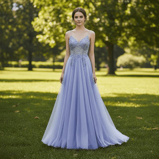 Spaghetti Straps Mother of The Bride Dress With High Slit - Rosymae