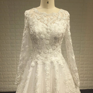 Sparkle Long Sleeve A-line Wedding Dresses with Beautiful Styles - Rosymae