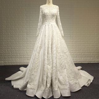 Sparkle Long Sleeve A-line Wedding Dresses with Beautiful Styles - Rosymae