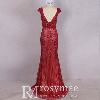 Sparkling Mermaid Evening Dress Sequin Prom Party Gown - Rosymae