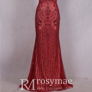 Sparkling Mermaid Evening Dress Sequin Prom Party Gown - Rosymae