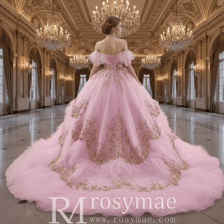 Sparkling Pink Quinceanera Dresses Ball Gown with Spahetti Straps - Rosymae