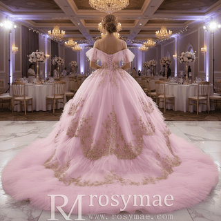 Sparkling Pink Quinceanera Dresses Ball Gown with Spahetti Straps - Rosymae