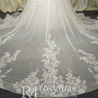 Off the Shoulder Pale Yellow Sparkly Wedding Dress with Long Train